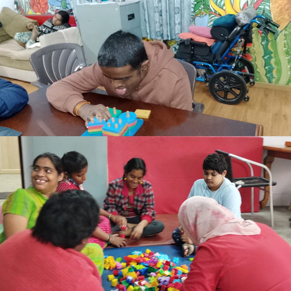 Members engaging in daily activities at UTSAV Day-care